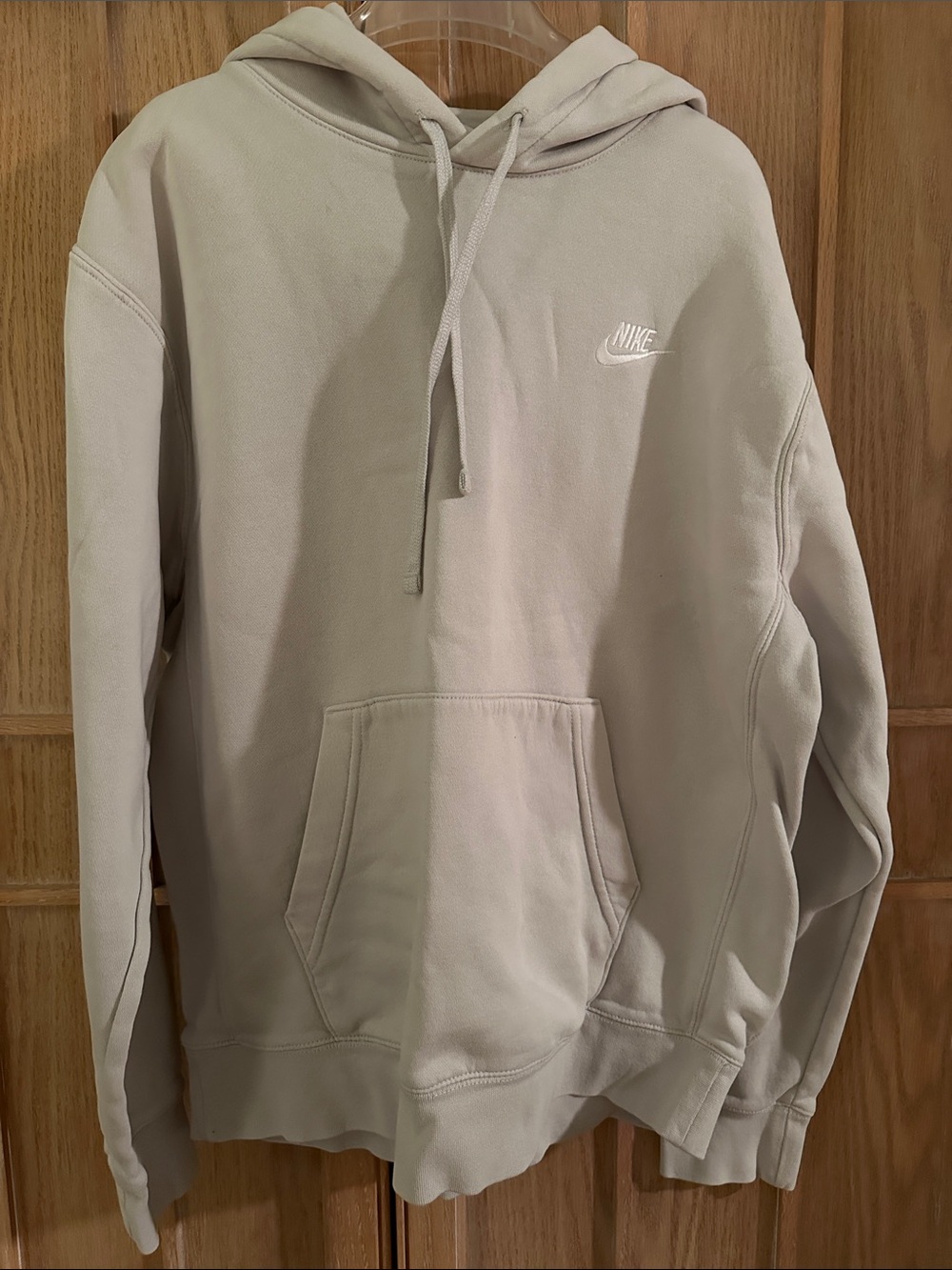 Nike Men's cream Pullover Hoodie with Embroidered Logo